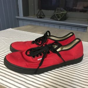 Custom red and black vans